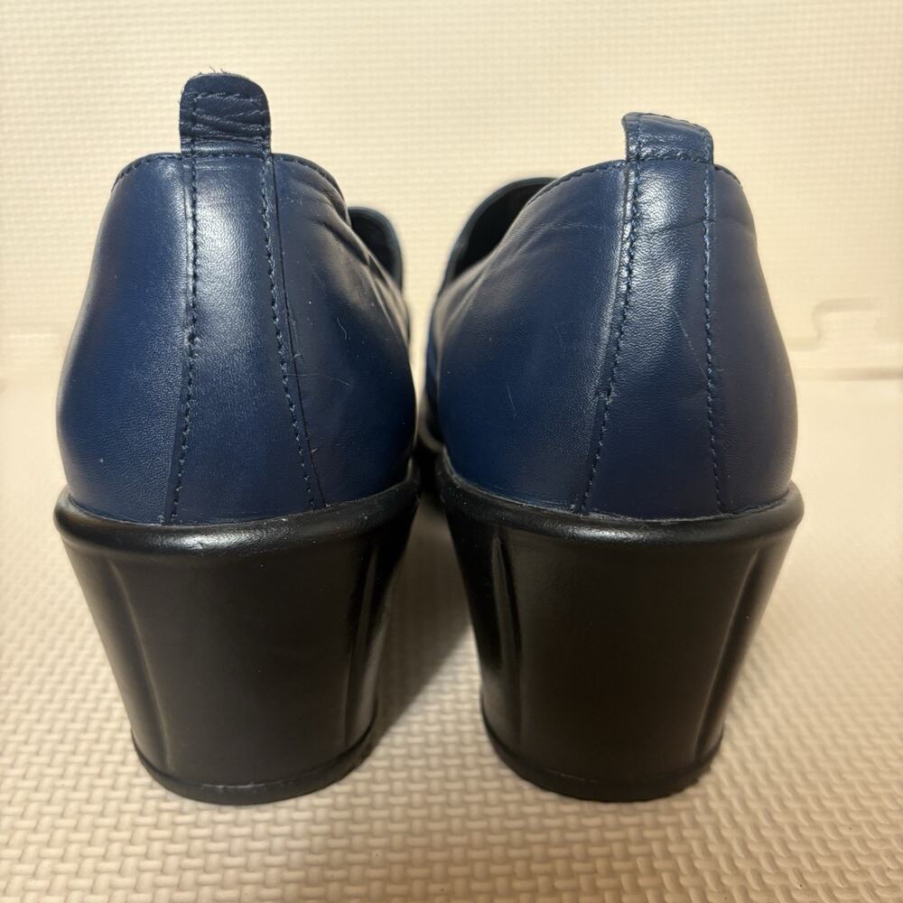 Dansko Womens Blue Leather Aubrey Pleated Slip-on Clogs Shoes EU 41/US 10.5 Work - Picture 7 of 11